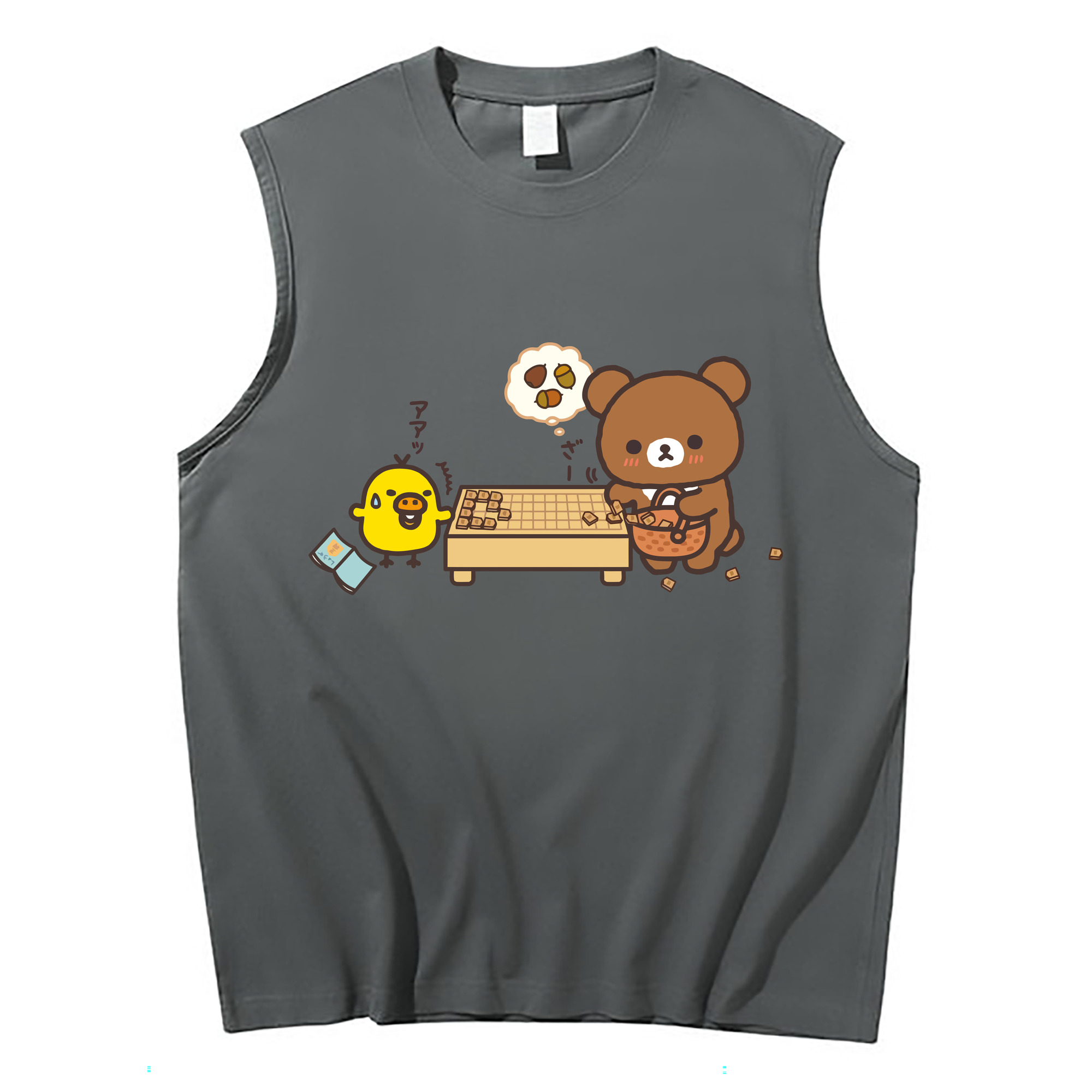（画像用） リラックマ リラックマ キイロイトリ Rilakkuma Korilakkuma Kiiroitori コットン100％タンクトップ（フロントプリント）